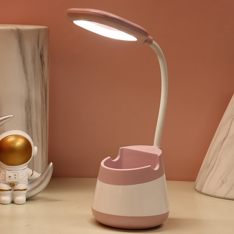 Macaroon Night Table Lampes 1-Light Tripted Lights with Plastic Shade For Bedroom