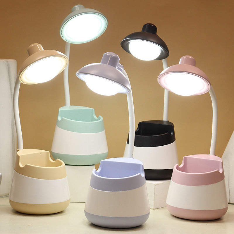 Macaroon Night Table Lampes 1-Light Tripted Lights with Plastic Shade For Bedroom