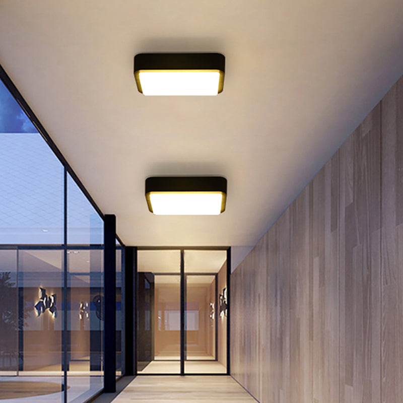 Traditional Style Ceiling Lamp Acrylic Shade Waterproof Flush Mount Light for Balcony