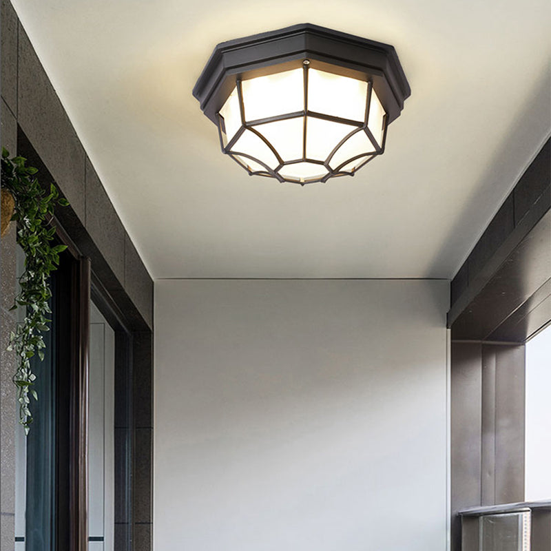 Traditional Style Waterproof Ceiling Light Courtyard Balcony Waterproof Flush Mount Light