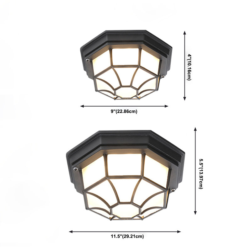 Traditional Style Waterproof Ceiling Light Courtyard Balcony Waterproof Flush Mount Light