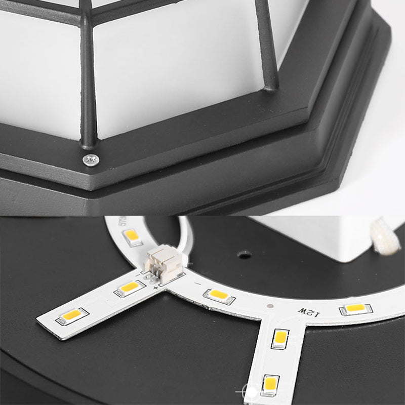 Traditional Style Waterproof Ceiling Light Courtyard Balcony Waterproof Flush Mount Light