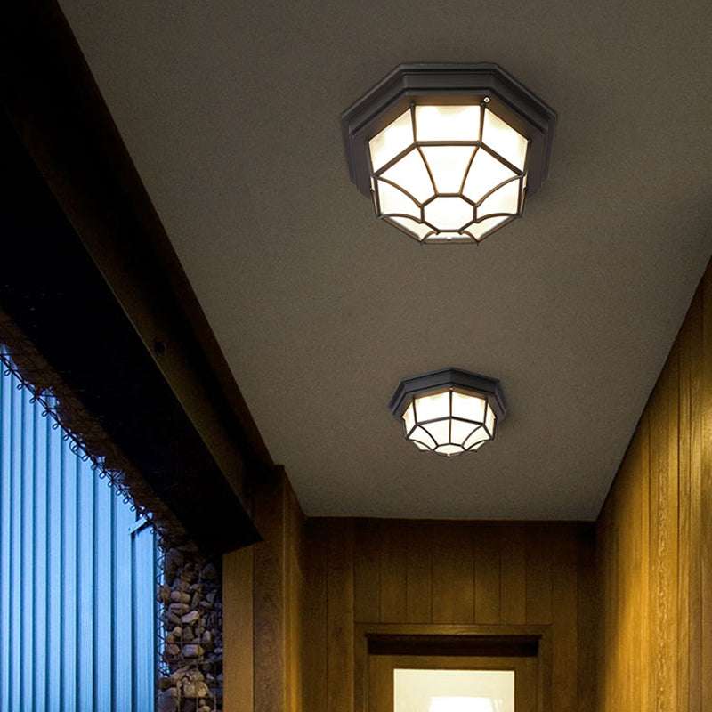 Traditional Style Waterproof Ceiling Light Courtyard Balcony Waterproof Flush Mount Light