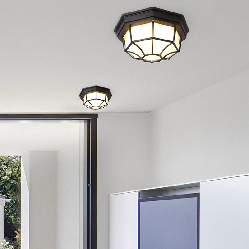 Traditional Style Waterproof Ceiling Light Courtyard Balcony Waterproof Flush Mount Light
