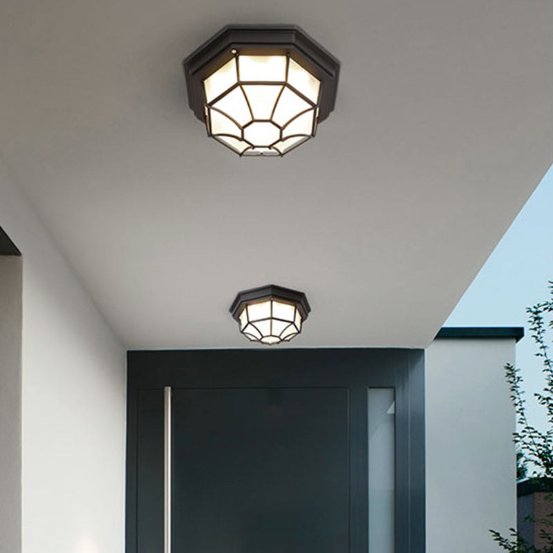 Traditional Style Waterproof Ceiling Light Courtyard Balcony Waterproof Flush Mount Light