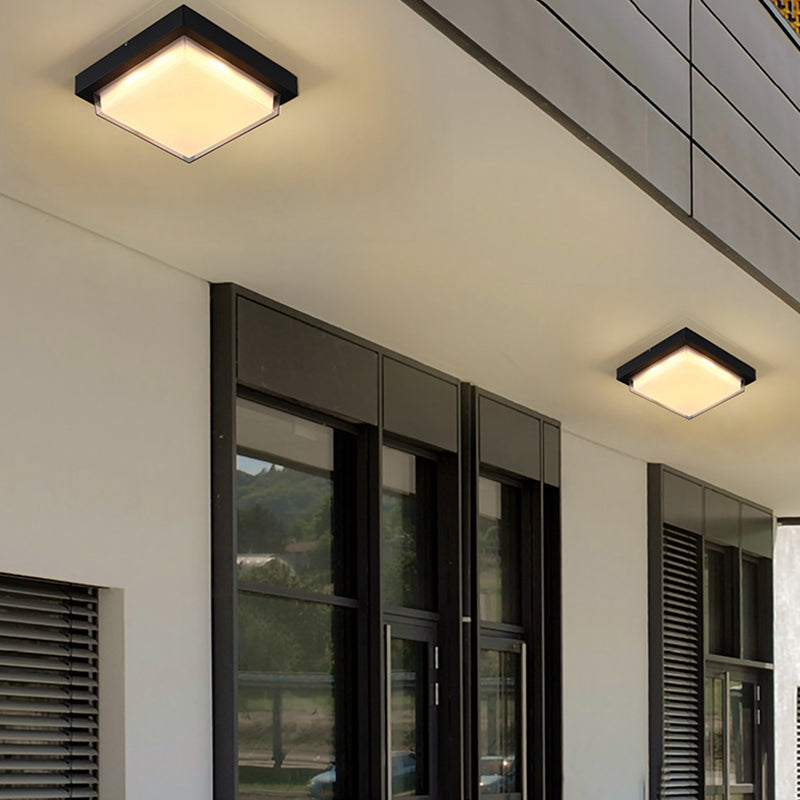 Courtyard Balcony LED Ceiling Light Waterproof Traditional Style Flush-mount Lamp