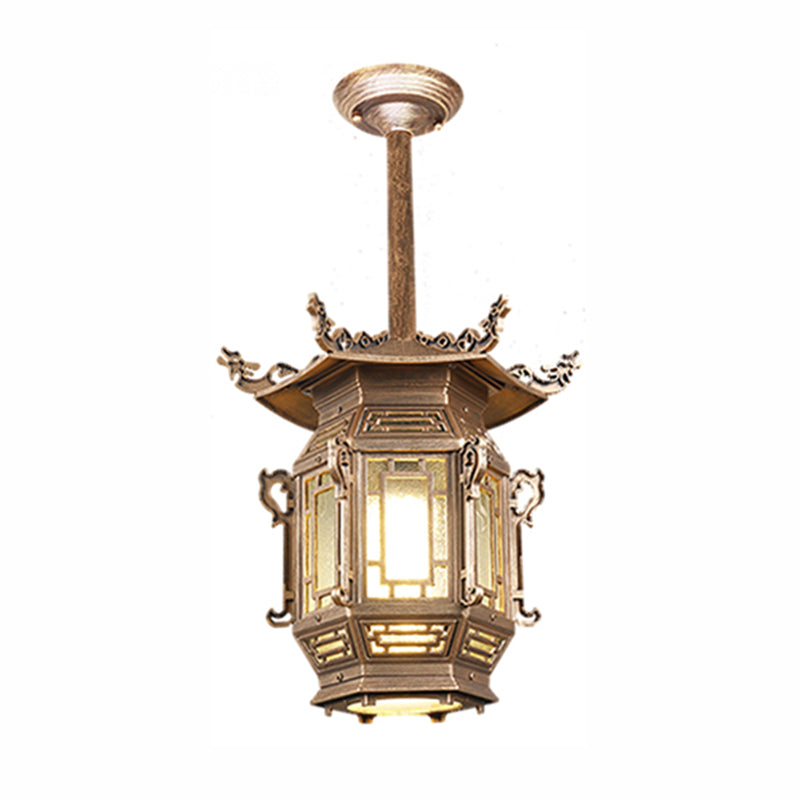 Lanterne semi-encastrée, plafonnier traditionnel à 1 lumière avec abat-jour en plastique