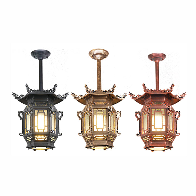 Lanterne semi-encastrée, plafonnier traditionnel à 1 lumière avec abat-jour en plastique
