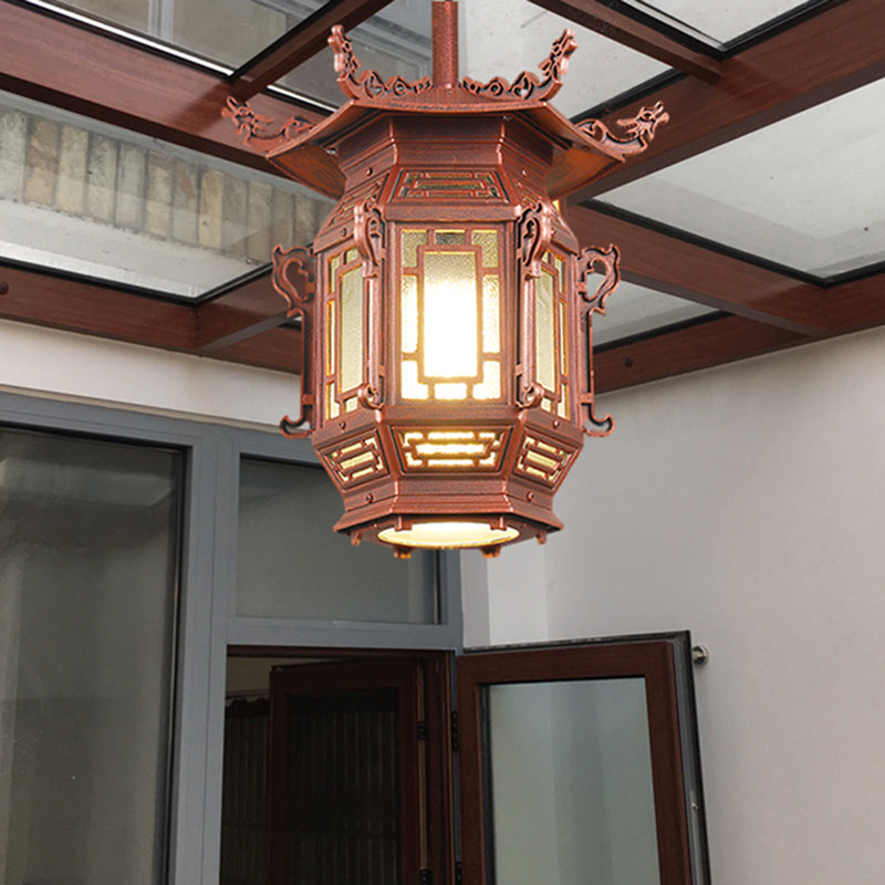 Lanterne semi-encastrée, plafonnier traditionnel à 1 lumière avec abat-jour en plastique