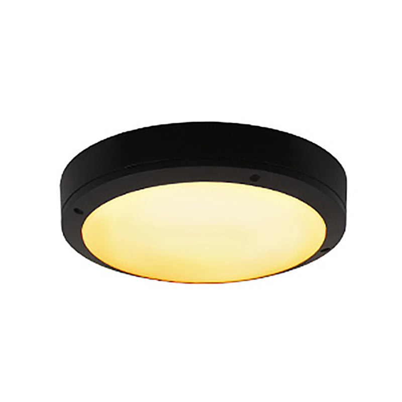 Traditioneel inbouwlichtarmatuur, 1-lichts LED dicht bij plafondlamp met witte acrylkap