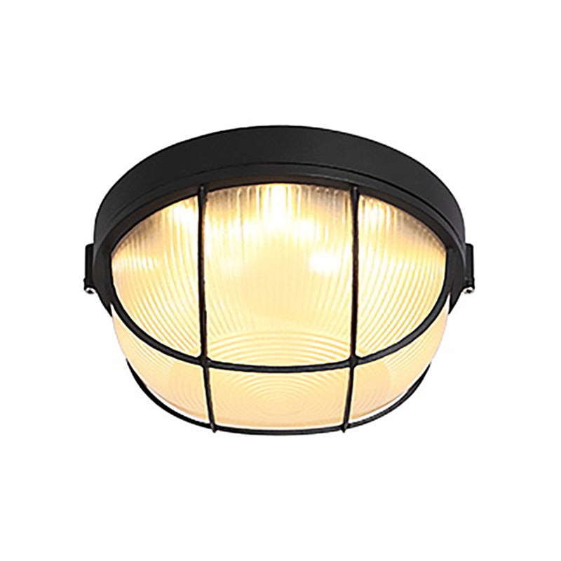 Traditional Flush Mount Light Fixture 1-Light LED Close To Ceiling Lamp with White Acrylic Shade
