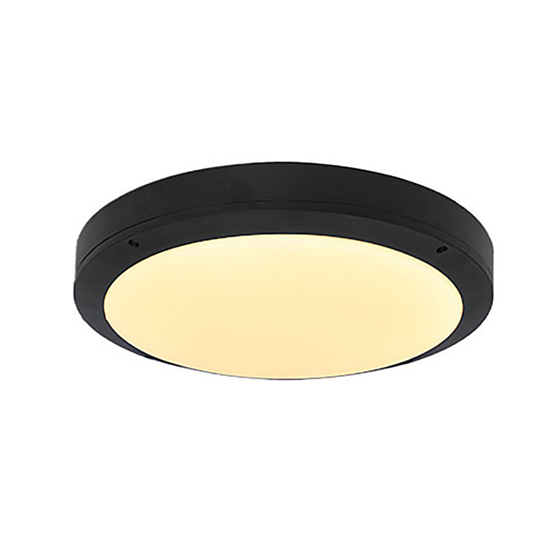 Traditional Flush Mount Light Fixture 1-Light LED Close To Ceiling Lamp with White Acrylic Shade
