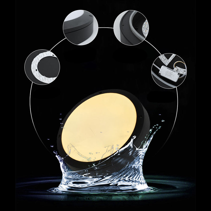 Traditional Flush Mount Light Fixture 1-Light LED Close To Ceiling Lamp with White Acrylic Shade