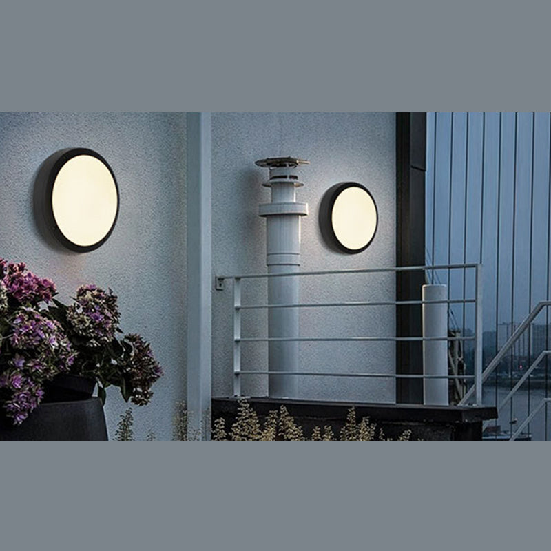 Traditional Flush Mount Light Fixture 1-Light LED Close To Ceiling Lamp with White Acrylic Shade