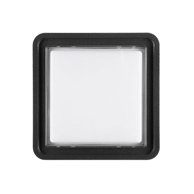 Luminaire carré encastré traditionnel à 1 lumière LED près du plafonnier avec abat-jour en plastique