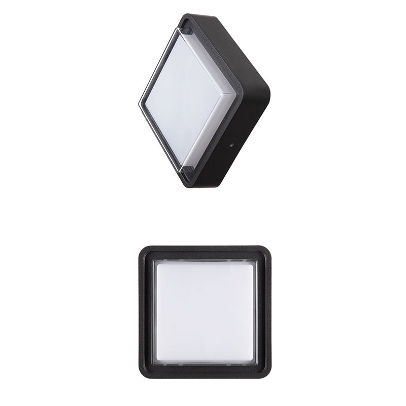 Luminaire carré encastré traditionnel à 1 lumière LED près du plafonnier avec abat-jour en plastique