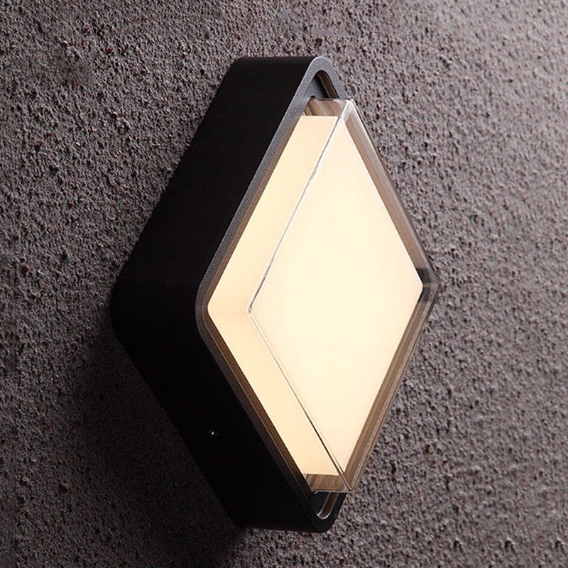 Luminaire carré encastré traditionnel à 1 lumière LED près du plafonnier avec abat-jour en plastique