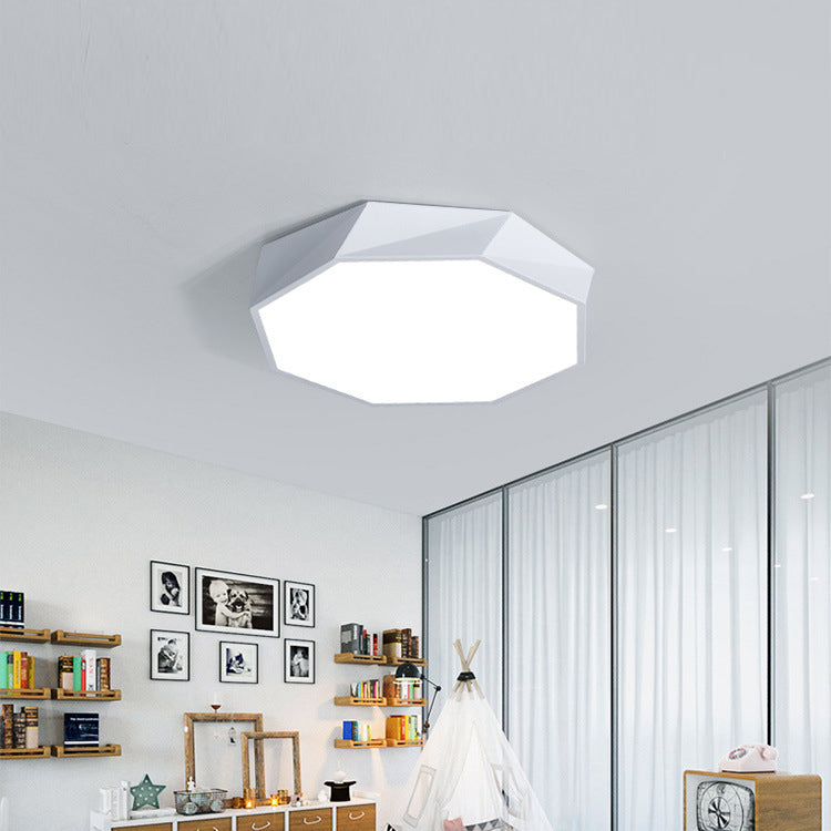 Lámpara de techo LED con forma octogonal moderna, soporte empotrado de 1 luz de hierro para comedor y dormitorio