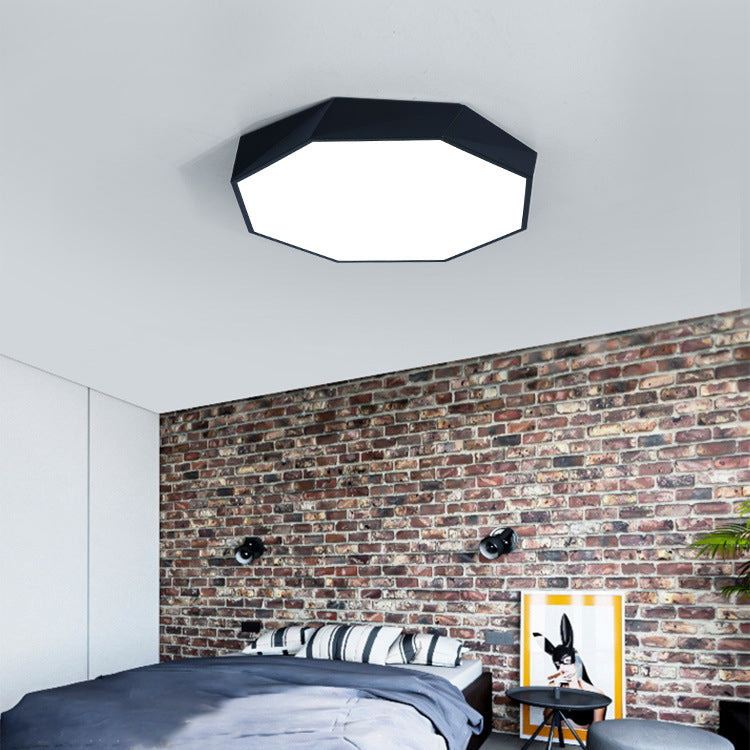 Lámpara de techo LED con forma octogonal moderna, soporte empotrado de 1 luz de hierro para comedor y dormitorio