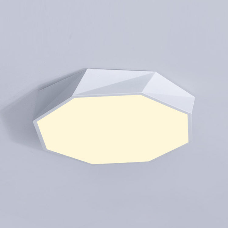 Lámpara de techo LED con forma octogonal moderna, soporte empotrado de 1 luz de hierro para comedor y dormitorio