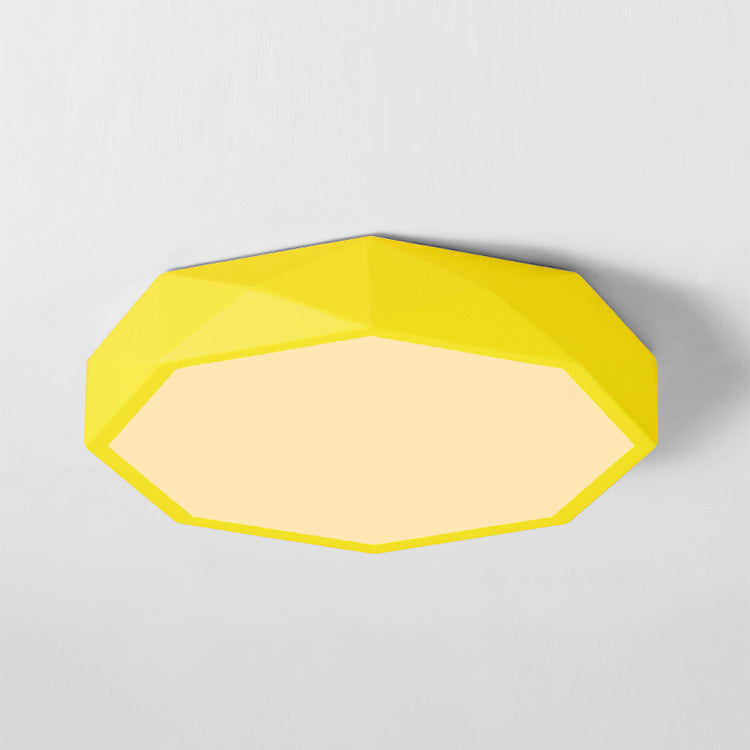 Lámpara de techo LED con forma octogonal moderna, soporte empotrado de 1 luz de hierro para comedor y dormitorio