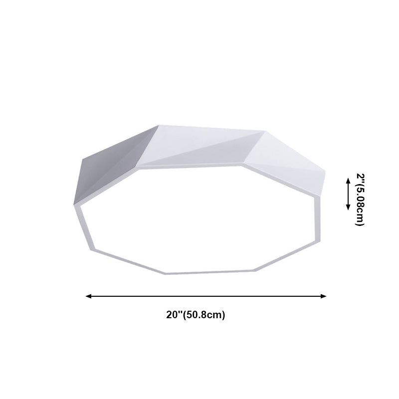 Lámpara de techo LED con forma octogonal moderna, soporte empotrado de 1 luz de hierro para comedor y dormitorio