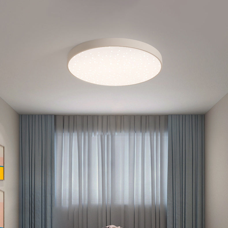 Ronde vorm LED-plafondlamp Modern ijzer 1-lichts inbouw in witte afwerking