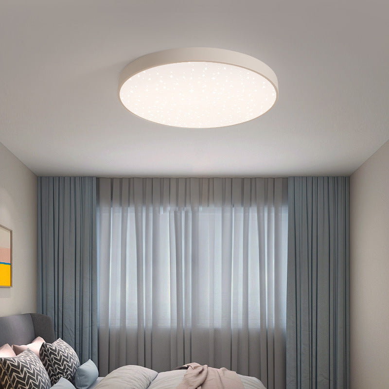 Ronde vorm LED-plafondlamp Modern ijzer 1-lichts inbouw in witte afwerking