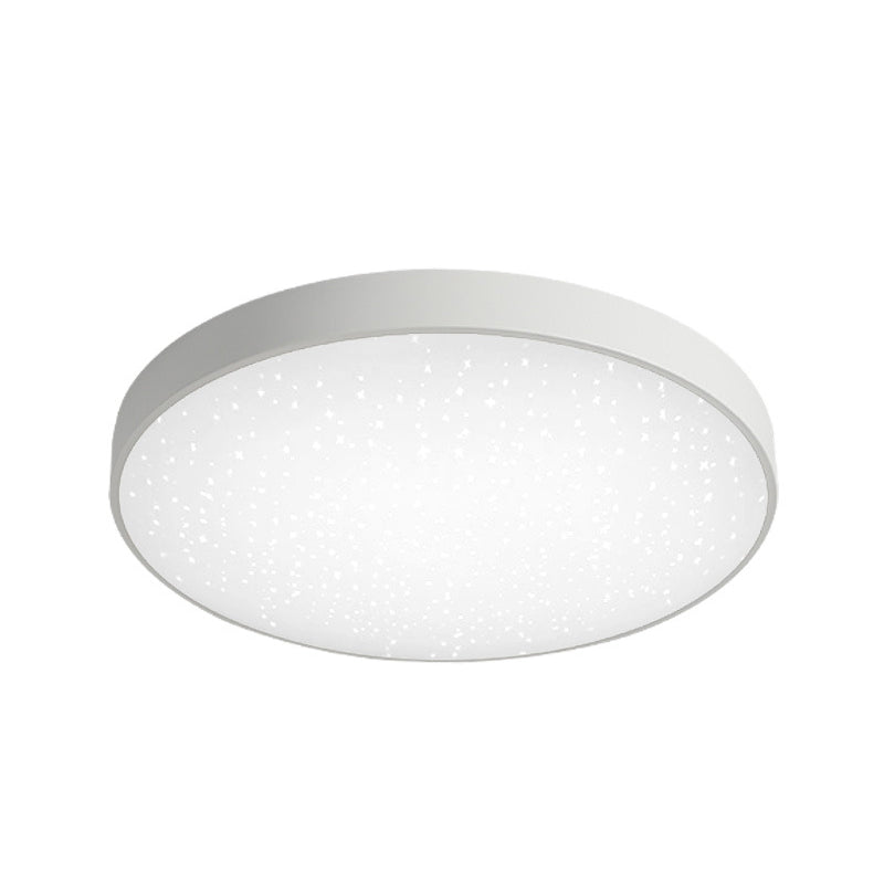 Ronde vorm LED-plafondlamp Modern ijzer 1-lichts inbouw in witte afwerking