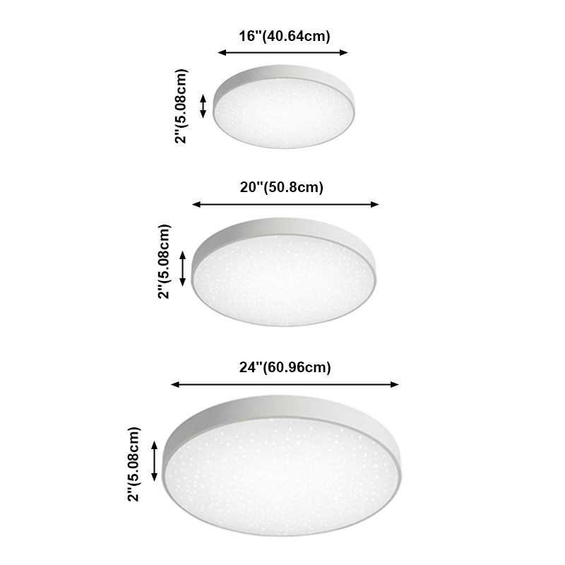 Ronde vorm LED-plafondlamp Modern ijzer 1-lichts inbouw in witte afwerking
