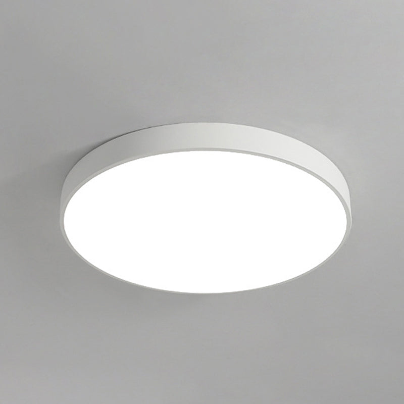 Ronde vorm LED-plafondlamp Modern ijzer 1-lichts inbouw in witte afwerking