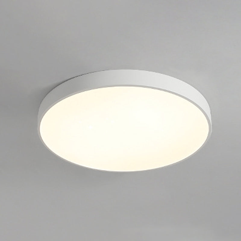 Ronde vorm LED-plafondlamp Modern ijzer 1-lichts inbouw in witte afwerking