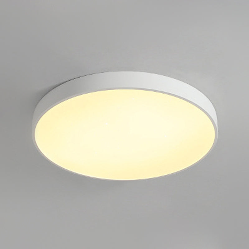 Ronde vorm LED-plafondlamp Modern ijzer 1-lichts inbouw in witte afwerking