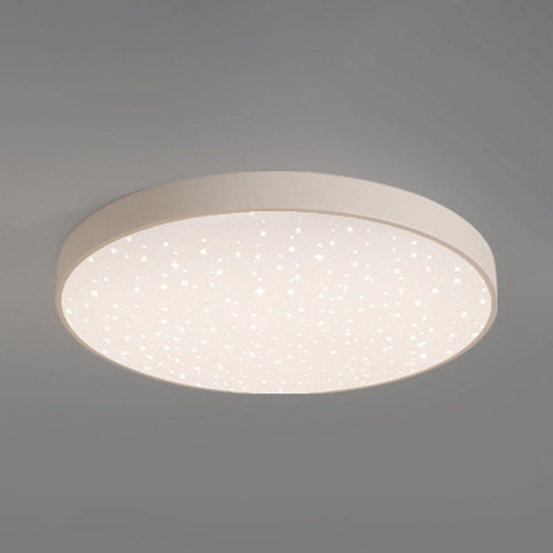 Ronde vorm LED-plafondlamp Modern ijzer 1-lichts inbouw in witte afwerking