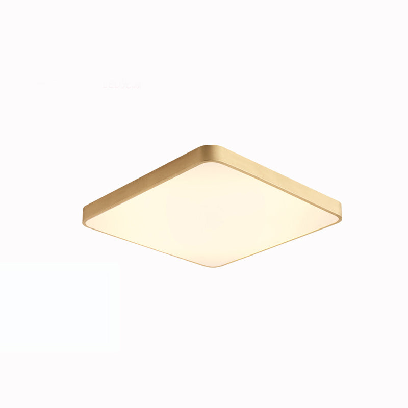 Nordic Modern Style Geometric Ceiling Lamp Copper 1 Light Flush Mount Lamp for Bedroom