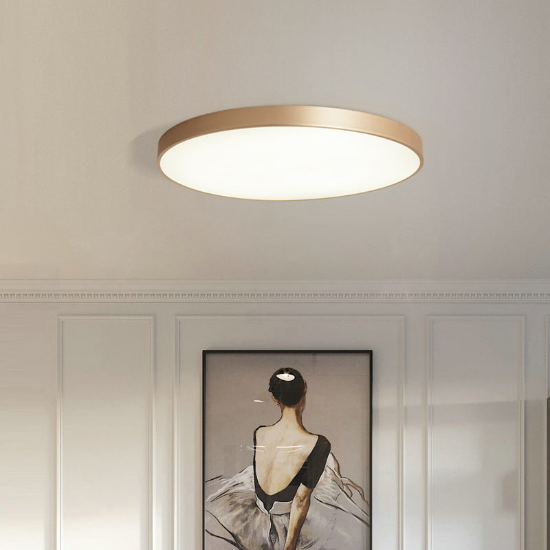 Nordic Modern Style Geometric Ceiling Lamp Copper 1 Light Flush Mount Lamp for Bedroom