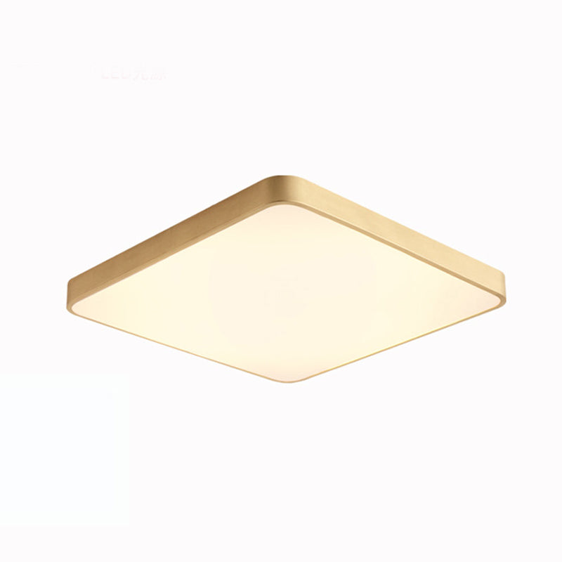 Nordic Modern Style Geometric Ceiling Lamp Copper 1 Light Flush Mount Lamp for Bedroom