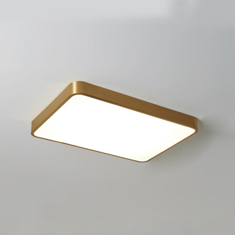 Nordic Modern Style Geometric Ceiling Lamp Copper 1 Light Flush Mount Lamp for Bedroom