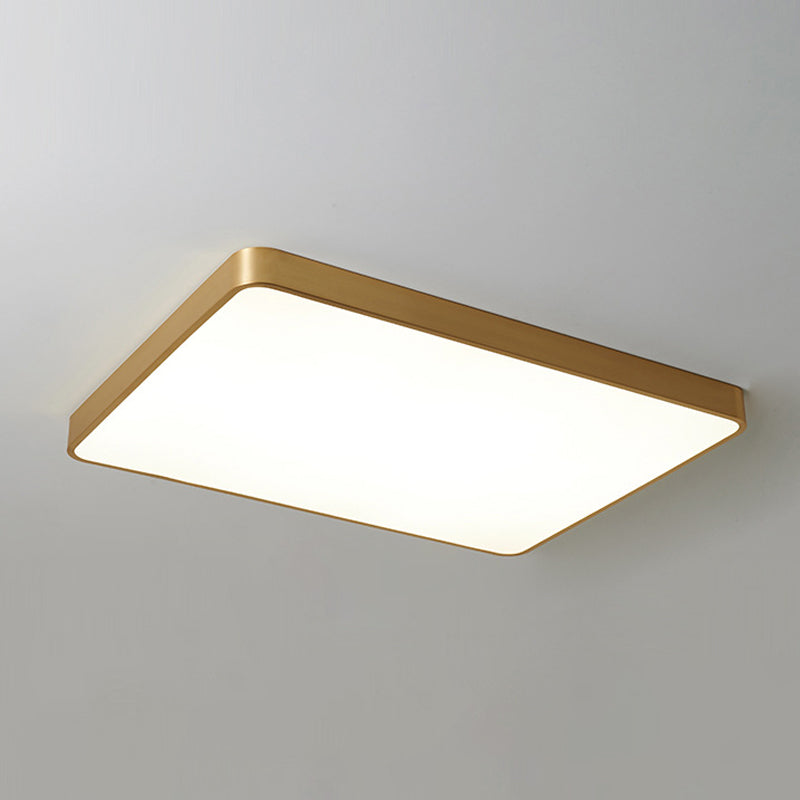 Nordic Modern Style Geometric Ceiling Lamp Copper 1 Light Flush Mount Lamp for Bedroom