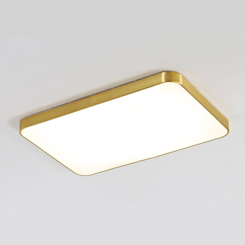 Nordic Modern Style Geometric Ceiling Lamp Copper 1 Light Flush Mount Lamp for Bedroom