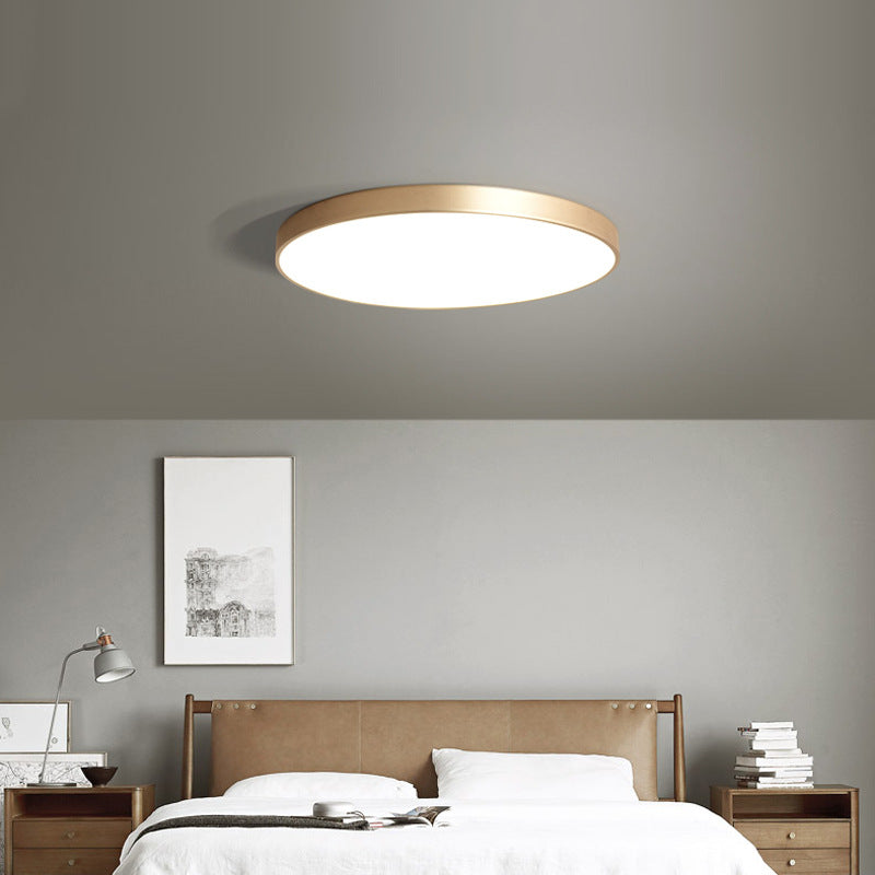 Nordic Modern Style Geometric Ceiling Lamp Copper 1 Light Flush Mount Lamp for Bedroom