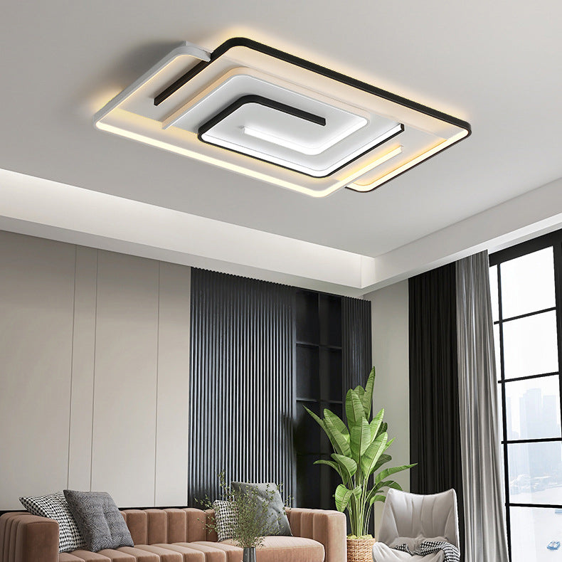 Plafoniera moderna e minimalista a LED lineare da incasso in ferro battuto con paralume in silicone