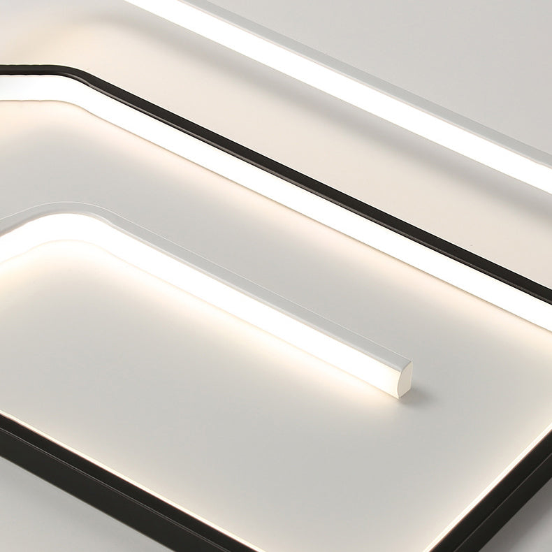 Plafoniera moderna e minimalista a LED lineare da incasso in ferro battuto con paralume in silicone