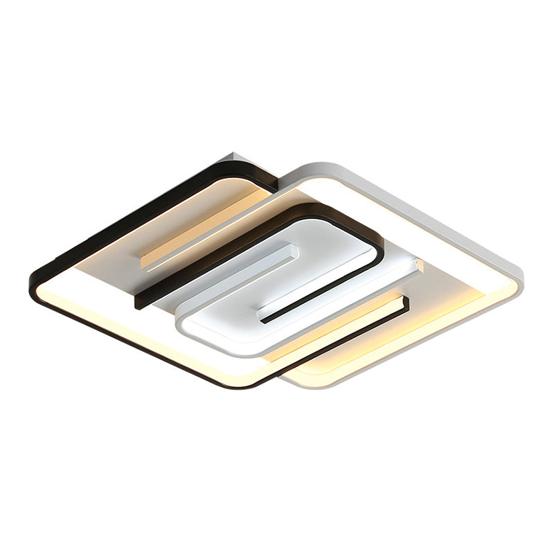 Plafoniera moderna e minimalista a LED lineare da incasso in ferro battuto con paralume in silicone