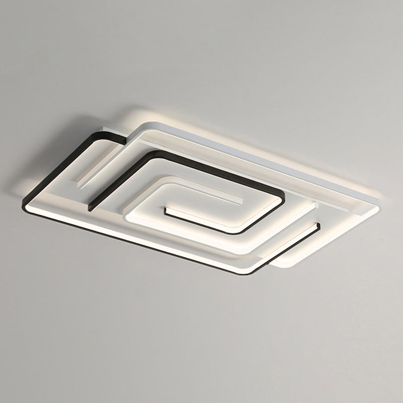 Plafoniera moderna e minimalista a LED lineare da incasso in ferro battuto con paralume in silicone