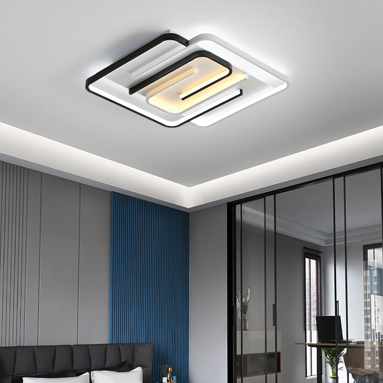 Plafoniera moderna e minimalista a LED lineare da incasso in ferro battuto con paralume in silicone