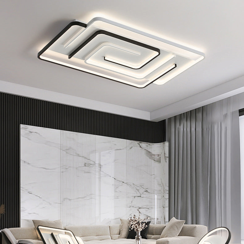 Plafoniera moderna e minimalista a LED lineare da incasso in ferro battuto con paralume in silicone