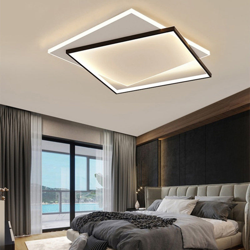 Lampada da soffitto geometrica a 2 luci con montaggio a incasso. Lampada da incasso a LED in stile moderno in metallo