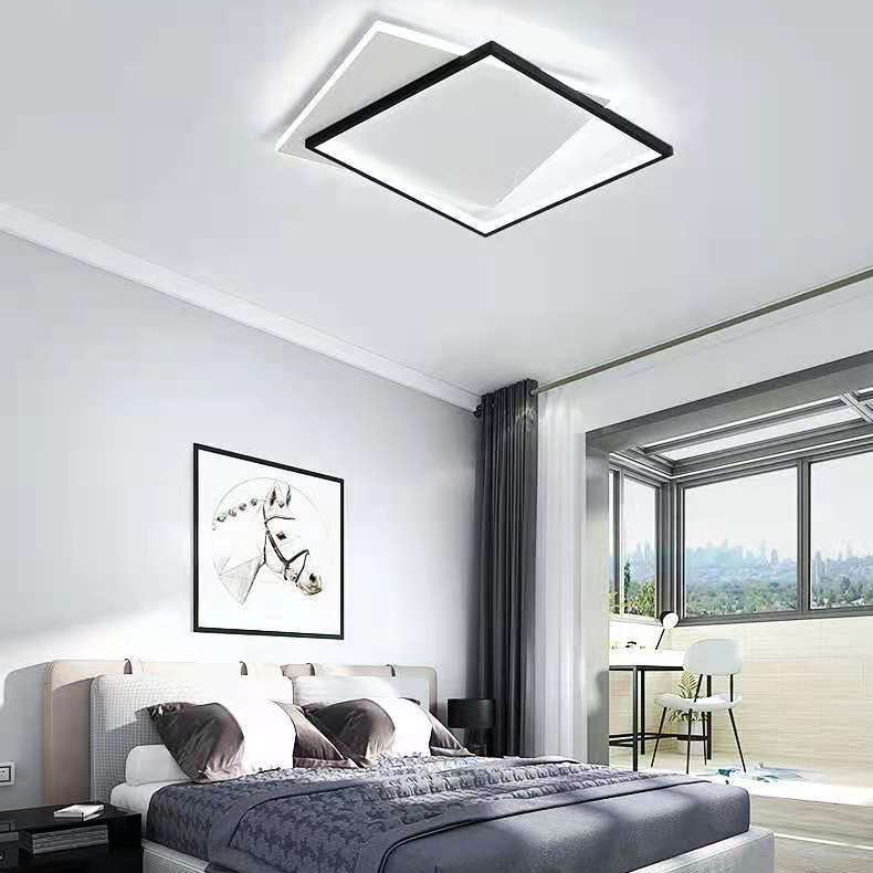 Lampada da soffitto geometrica a 2 luci con montaggio a incasso. Lampada da incasso a LED in stile moderno in metallo