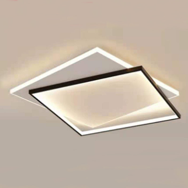 Lampada da soffitto geometrica a 2 luci con montaggio a incasso. Lampada da incasso a LED in stile moderno in metallo